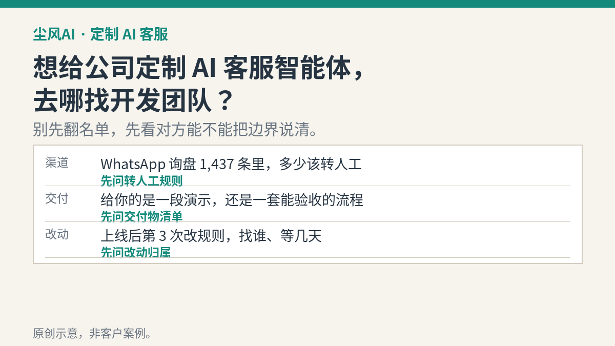 想给公司定制 AI 客服智能体，去哪找开发团队？