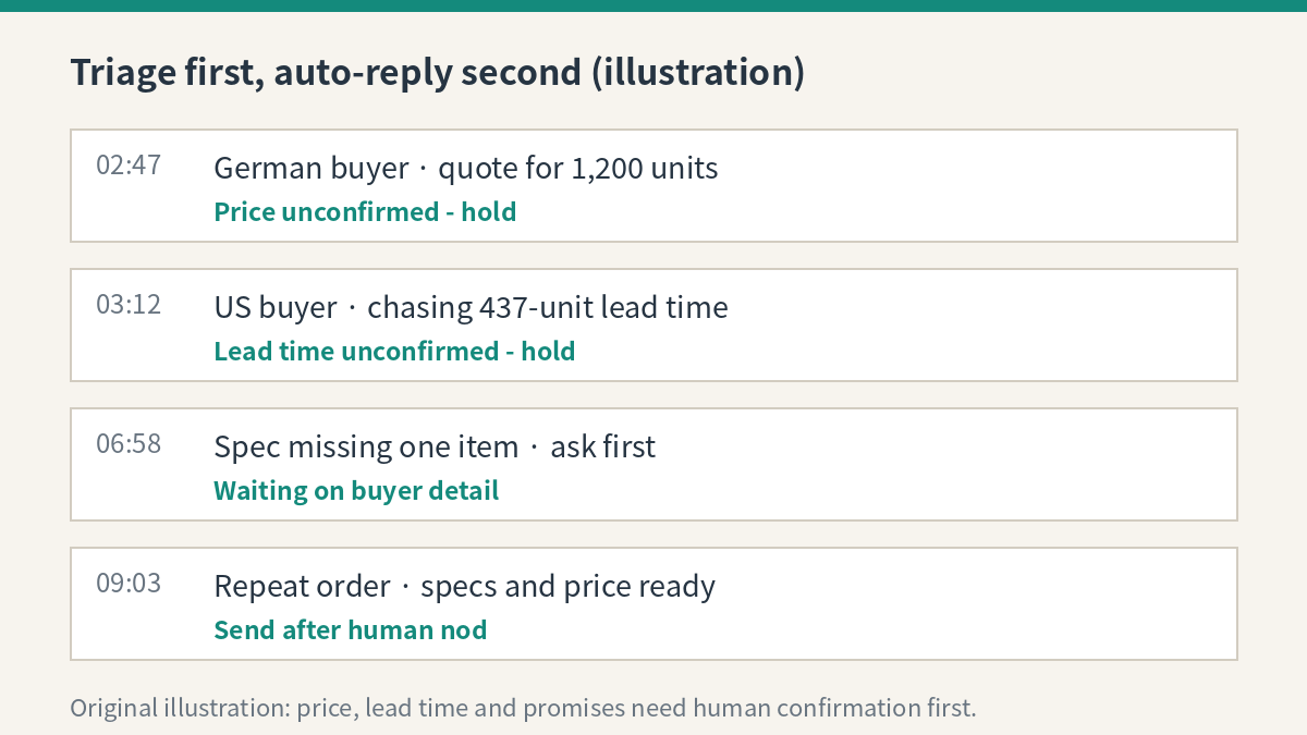 Triage first, auto-reply second (illustration)